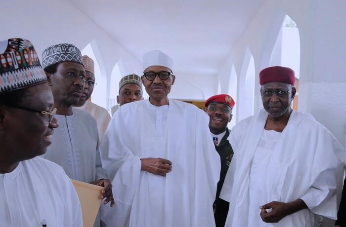 Pres. Buhari makes public appearance at Aso Villa Mosque