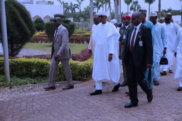 Breaking: Buhari prays at Aso Villa Mosque