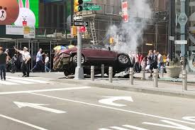 Car rams into pedestrians in New York Times Square
