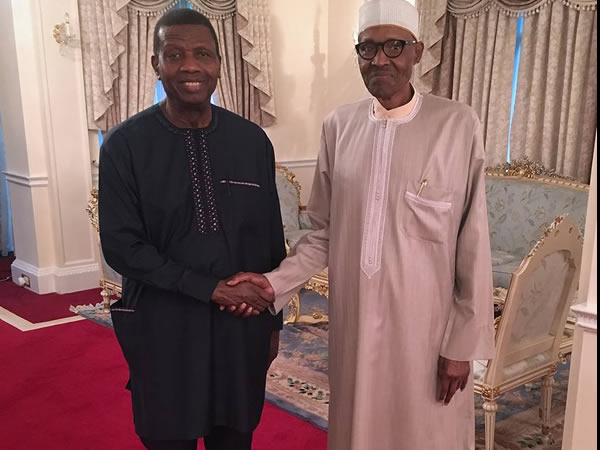 RCCG GO, Adeboye visits President Buhari in London