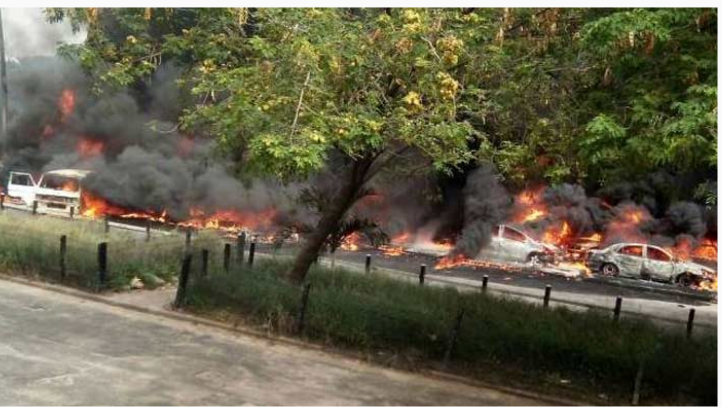 Breaking: Tanker explosion incinerates 20 vehicles in Lagos