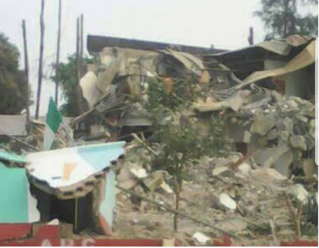 Kaduna crisis: APC factional office in ruins after demolition