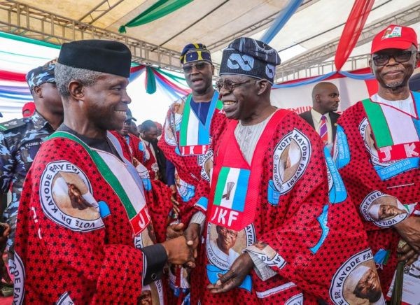Osinbajo, Tinubu others campaign for Fayemi at Ekiti rally