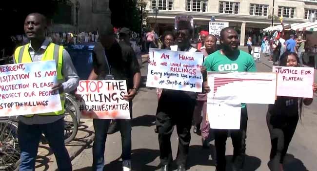 Nigerian students protest in UK against herdsmen killings