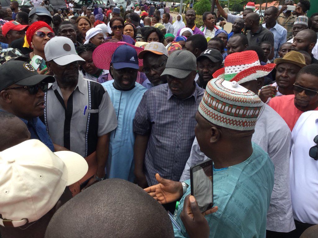 BREAKING: PDP storms National Assembly, protests attack on Fayose