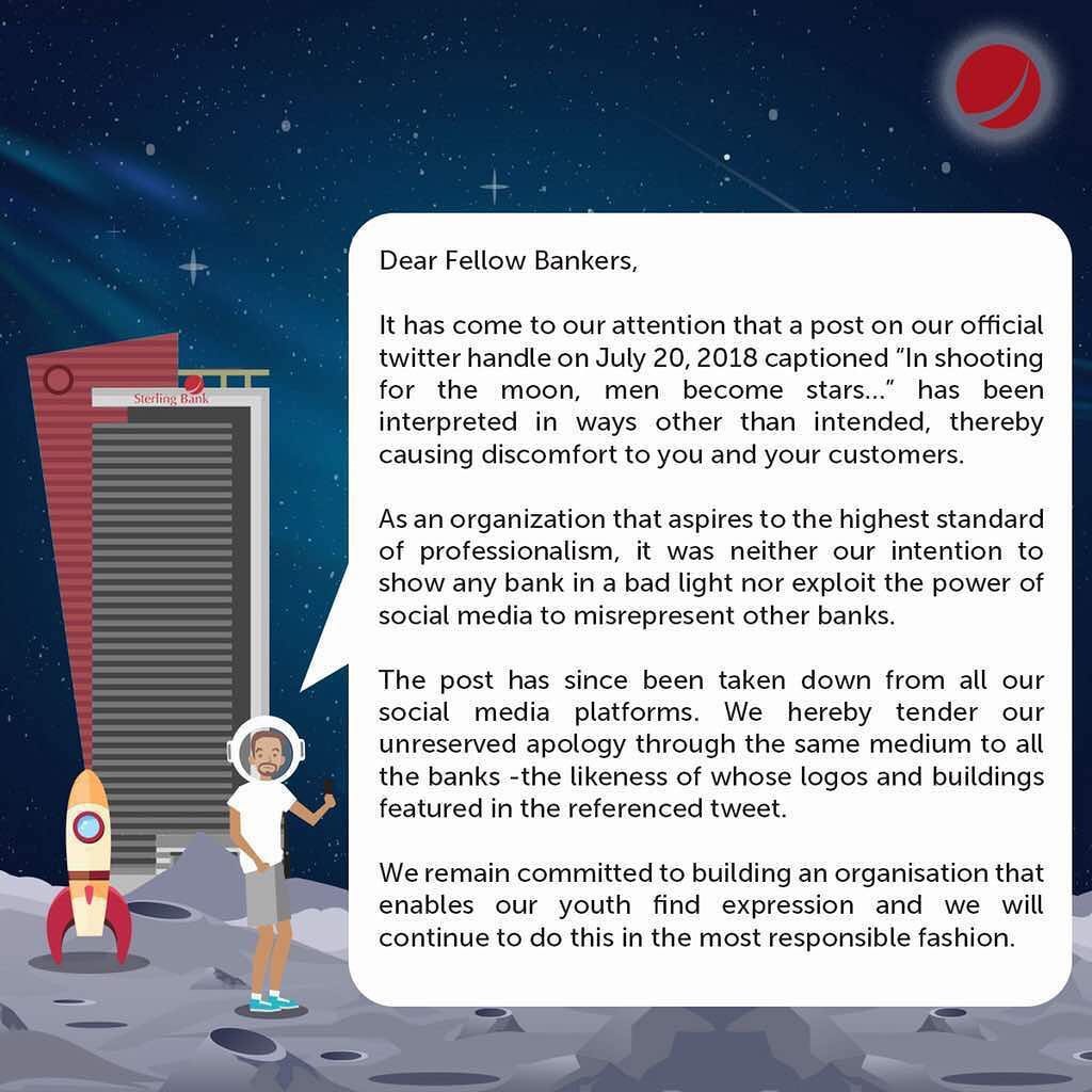 Sterling Bank apologises for viral artwork