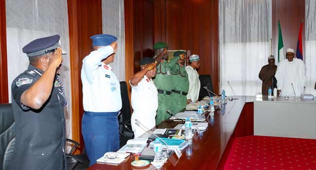 Insecurity: Pres. Buhari again meets service chiefs