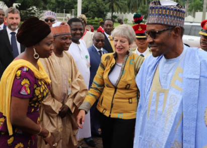 Theresa May meets Buhari in Aso Rock, heads to Kenya
