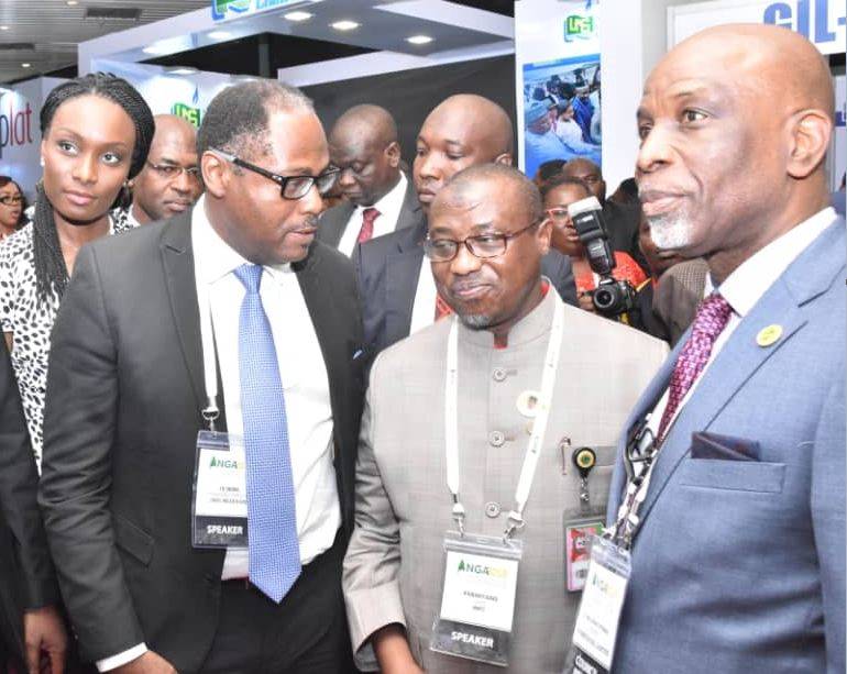 General Manager, Upstream Gas of The Shell Petroleum Development Company of Nigeria Limited (SPDC), Mrs. Yemi Famori; Managing Director, Shell Nigeria Gas, Mr. Ed Ubong; Group Managing Director, Nigeria National Petroleum Corporation, Dr. Maikanti Baru; and President, Nigeria Gas Association, Mr. Dada Thomas, at the opening session of the 2018 NGA Conference in Abuja… on Monday.