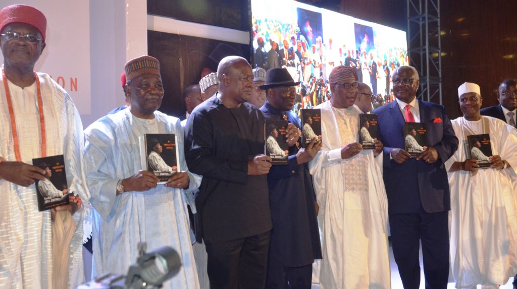 Oshiomhole, Akpabio make surprise appearances at GEJ book launch