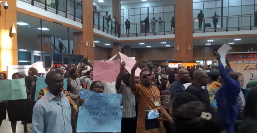 BREAKING: National Assembly workers protest over unpaid salaries