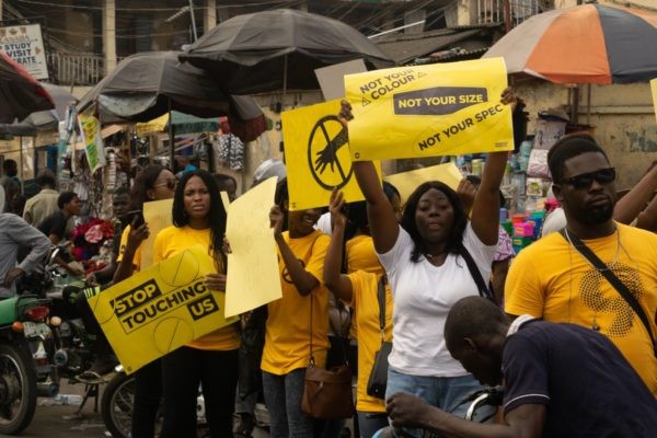 Women march against sexual harassment in Lagos markets