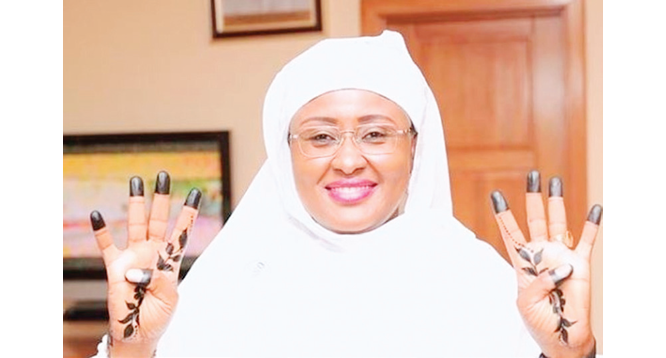 Aisha Buhari gets 4+4 tattoo for Buhari