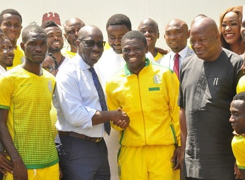 Edo State Deputy Governor plays pro football for Bendel Insurance