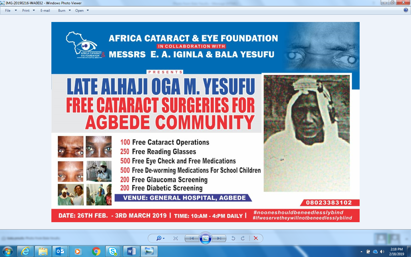 NGO, Iginla, Yesufu provide free cataract surgeries for Agbede community