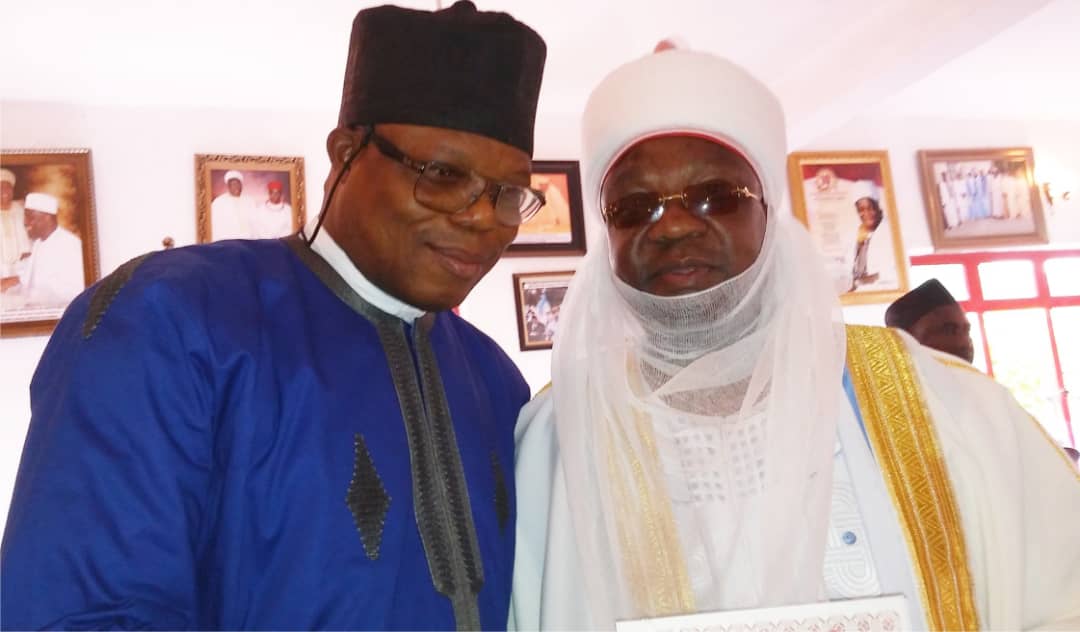 The Aidonogie of South Ibie HRH Alhaji Aliyu K. Danesi, in preparation for the 2019 South Ibie Day,Edo State today Saturday 20th of April conferred Chieftaincy Titles on Three Prominent Sons and Friends of the Kingdom.They are General Abu Ahmadu(Rtd)former Military Administrator of Kano State,Comrade Julius Abuda renouned Qty Surveyor and Dr.Bala Yesufu,Former Director,Corporate and Government Affairs of Cadbury who is now the Inaboya of South Ibie Kingdom.The very colourful ceremony with dignitaries far and wide took place at the Royal palace of the Aidonogie.R-L last pic is Abuda,Ahmadu and Yesufu.They earned the recognition for their contributions over the years on the upliftment of their communities.