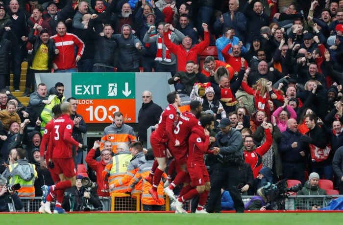 Image result for Liverpool beat Tottenham to regain Premier League top spot