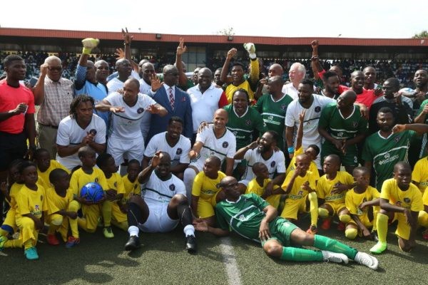 African football legends play for Ambode