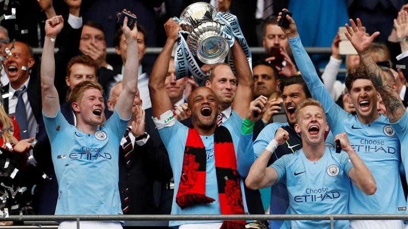 Man City crush Watford 6-0 to complete domestic treble