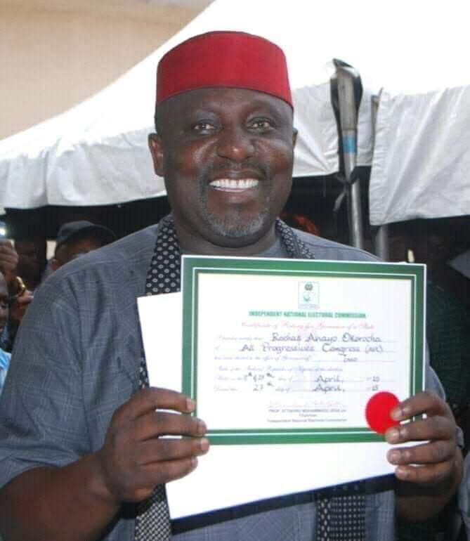 Finally, Okorocha receives certificate of return as senator-elect