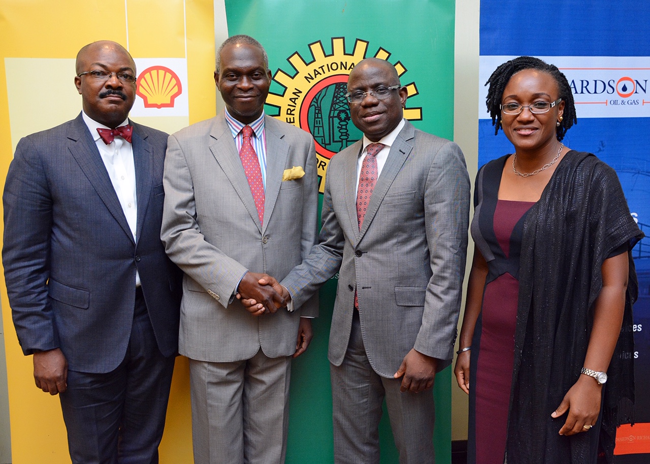 L-R: Vice Chairman, Nigerian British Chamber of Commerce (NBCC) Akin Osuntoki; former NBCC President, Prince Dayo Adeleke; Managing Director, Shell Nigeria Exploration and Production Company (SNEPCo), Bayo Ojulari; and Group Head, Oil and Gas for Bank of Industry, Ebehi Ehi-Omoike, at the SNEPCo-sponsored NBBC Oil & Gas Roundtable on Nigerian Content held in Lagos… on Monday.   