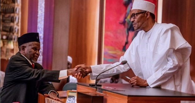 Buhari swears in Tanko as substantive CJN