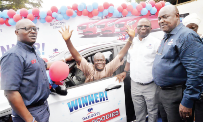 Artisans win cars in Dangote cement promo