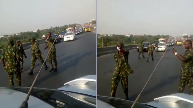 Nigerians kick as Army cadets block highway, insult motorists