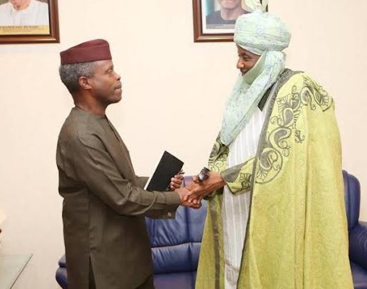 Osinbajo hails Sanusi for keeping peace in Kano