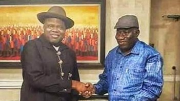 Former Pres. Jonathan felicitates with Gov. Douye Diri at 61