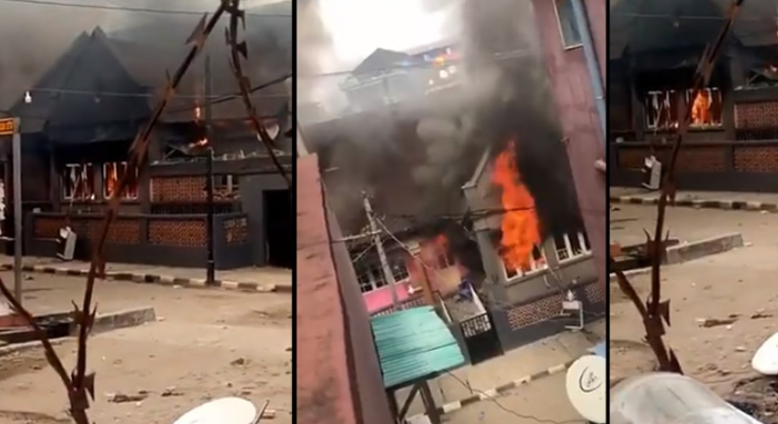BREAKING: Mob burns down Gov. Sanwo-Olu’s family home on Lagos Island