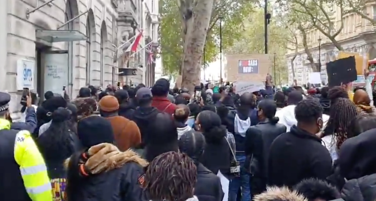 #EndSARS protesters surround Nigeria High Commission in London