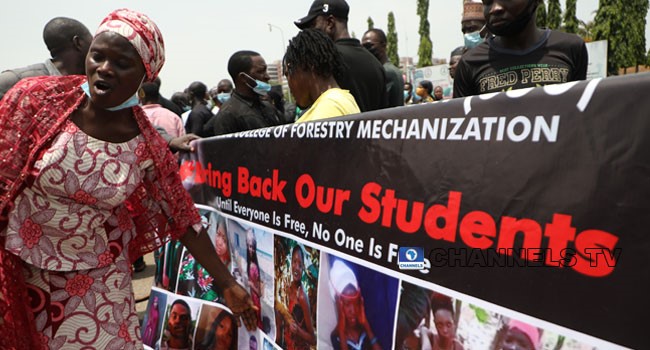 Parents of kidnapped Kaduna College students protest at National Assembly