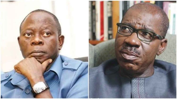 Oshiomhole congratulates Obaseki on guber victory at Supreme Court