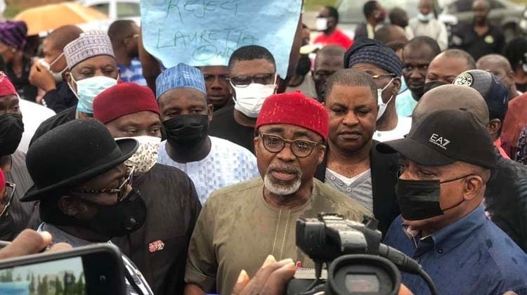 PDP leaders storm Senate, protest Onochie’s nomination as INEC Commissioner