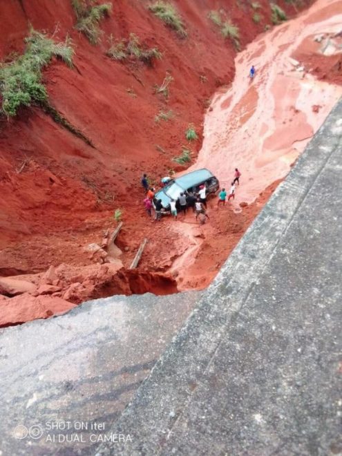 Gully erosion: Fully-loaded bus falls into ditch in Imo