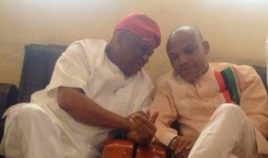 Sen. Orji Kalu visits Nnamdi Kanu in custody