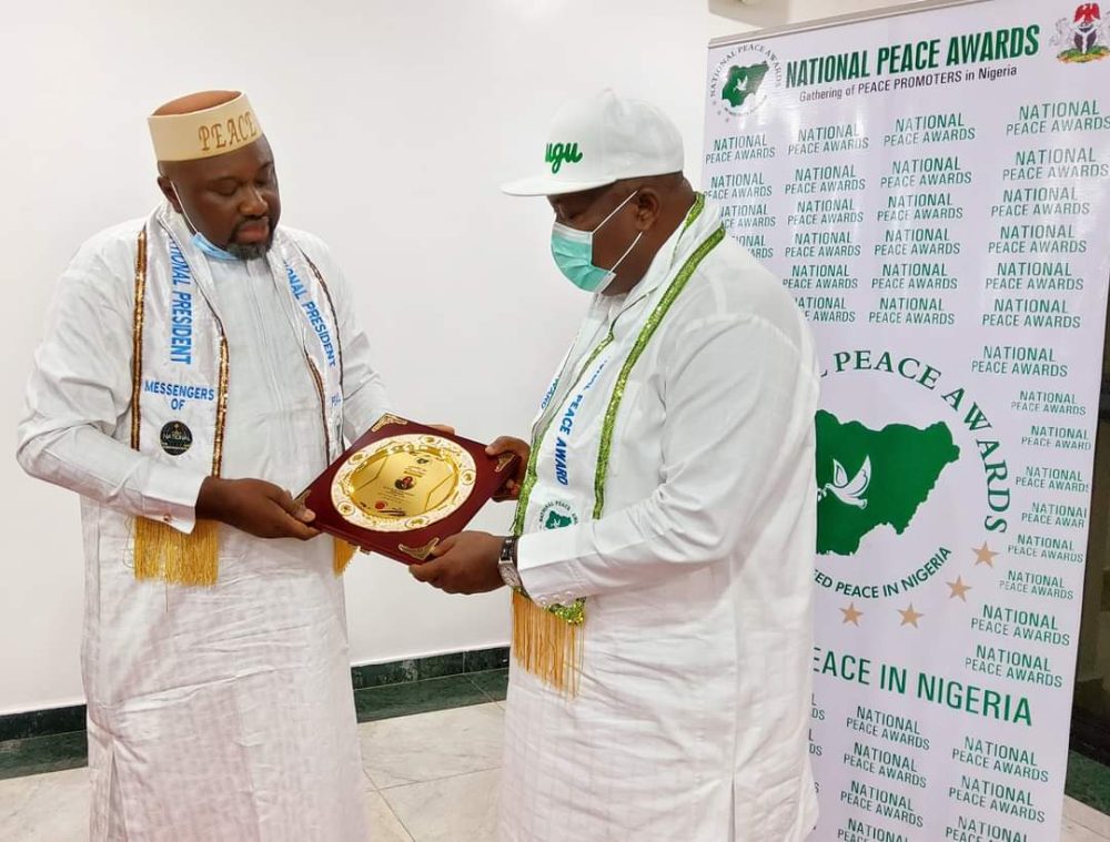 Gov. Ugwuanyi receives ‘Most Peaceful Governor in Nigeria’ award