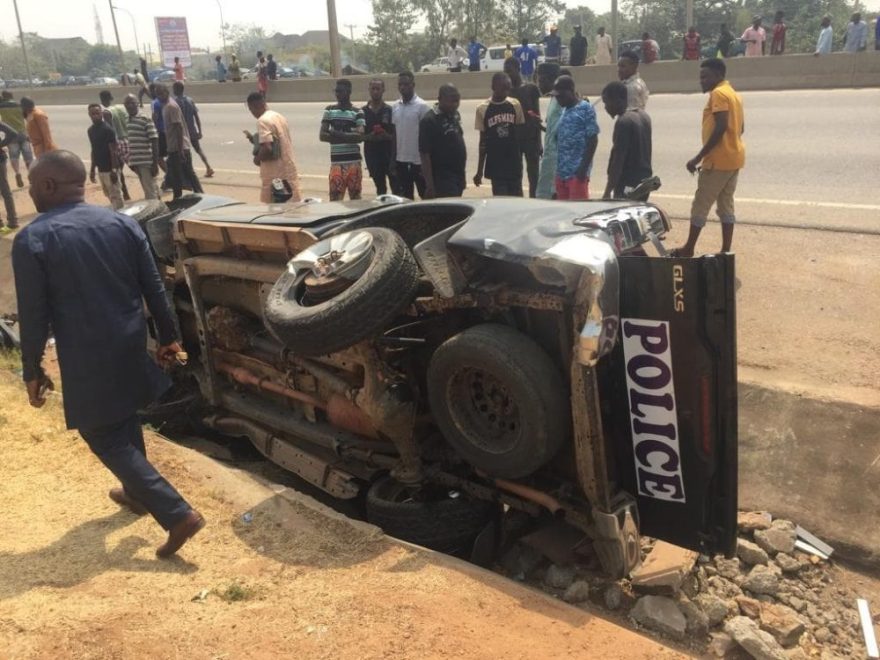 Three officers die as police van crashes in Abuja