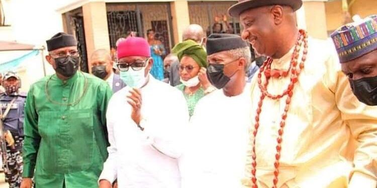 Osibanjo, Omo-Agege, Okowa, Gambari, Oborevwori, others attend Keyamo father’s burial