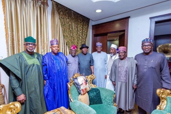 2023: Tinubu, Shettima, APC governors storm Jonathan’s residence for support