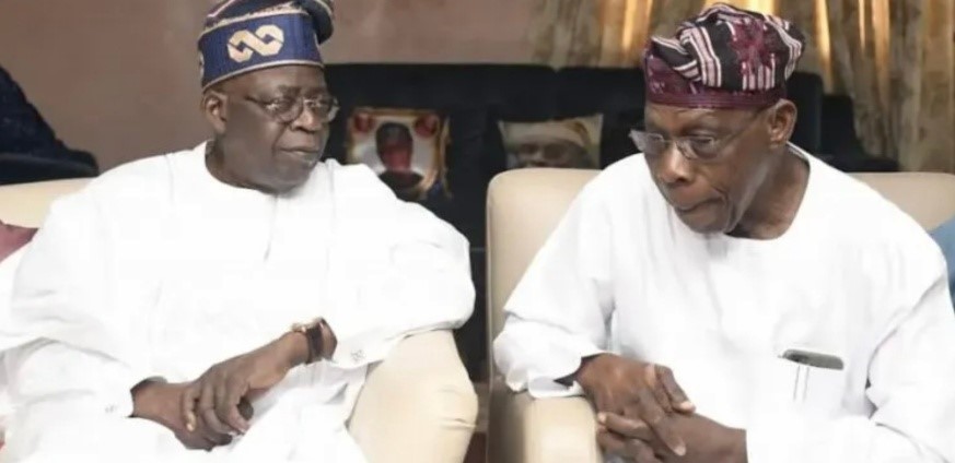 Tinubu pays visit to Obasanjo in Ogun