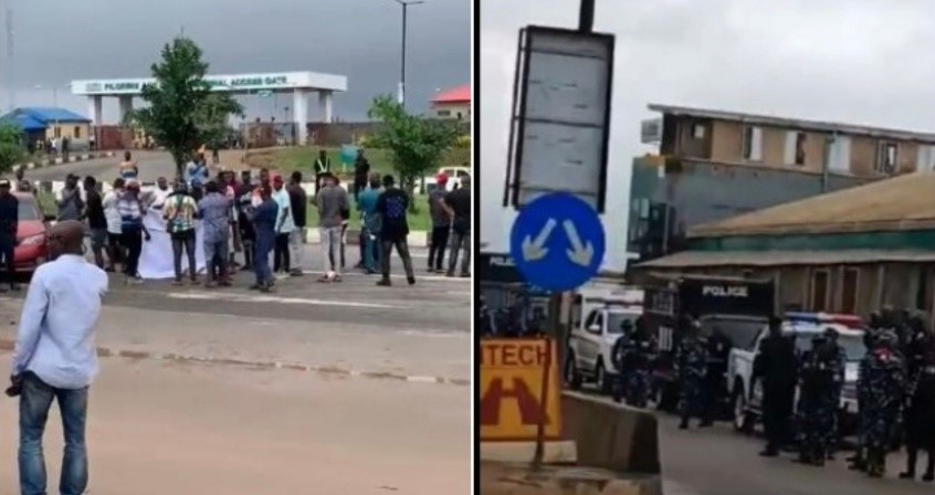 ASUU strike: Protesting students block Lagos Airport Road