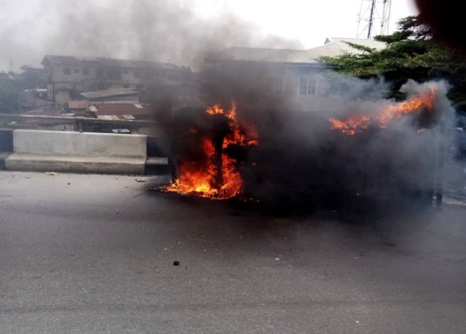 Seven persons burn to death in Lagos accident