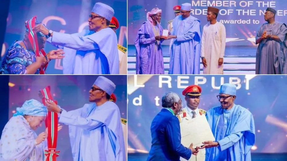 Buhari confers national honours on Okonjo-Iweala, Akeredolu, others in Abuja