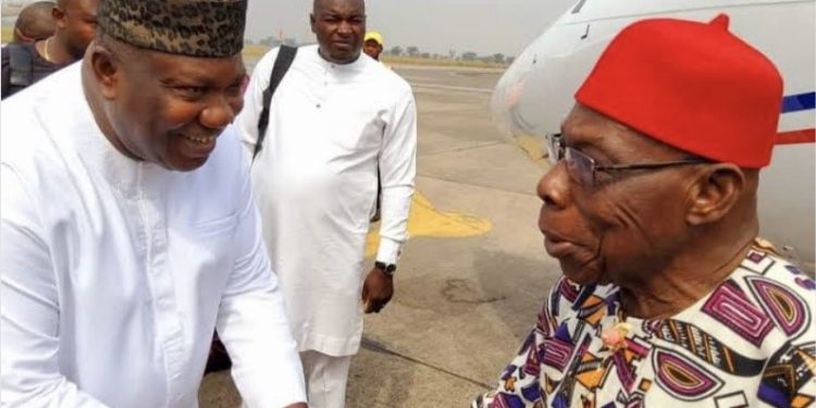 Ex-Pres. Obasanjo, Adebanjo, Peter Obi, others storm Enugu for Nwodo