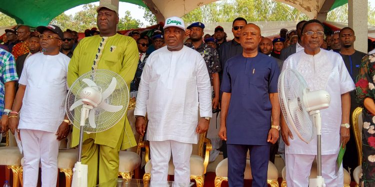 Governor of Enugu State and candidate of the Peoples Democratic Party (PDP) for Enugu North Senatorial District, Rt. Hon. Ifeanyi Ugwuanyi and other Enugu dignitaries