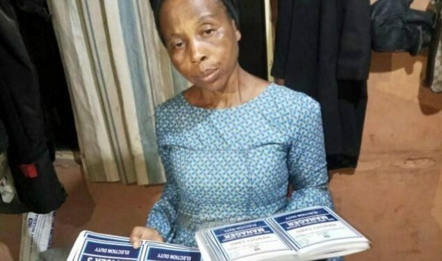 Police arrest woman with laminated INEC materials