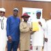 L-R: Oladokun Oye, Vice President, Retail and Postpaid, Airtel Nigeria;  Abdulrahman Ado, Executive Director, 9Mobile; Adeleke Adewolu, Executive Commissioner, Stakeholder Management, Nigerian Communications Commission (NCC); Dr. Chris Nwanoro, President, National Disability Empowerment Forum; Prof. Adeolu Akande, Chairman, Board of Commissioners, NCC; Abdulazeez Salman, Commissioner, NCC; Ugonwa Nwoye, Chief Customer Relations Officer, MTN Plc, at the commemoration of the World Consumer Rights  Day 2023 by the Commission in Abuja on Wednesday