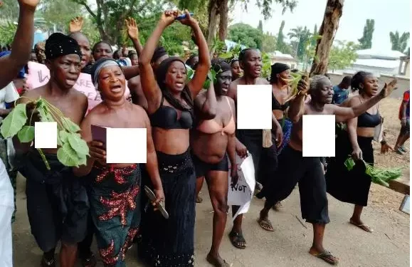 Nasarawa women go topless to protest alleged guber poll rigging
